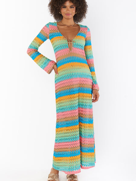 Island Nights Tube Dress in Salty Rainbow Stripe Knit