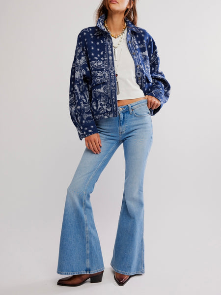 Bandana Jacquard Shirt in Indigo Combo