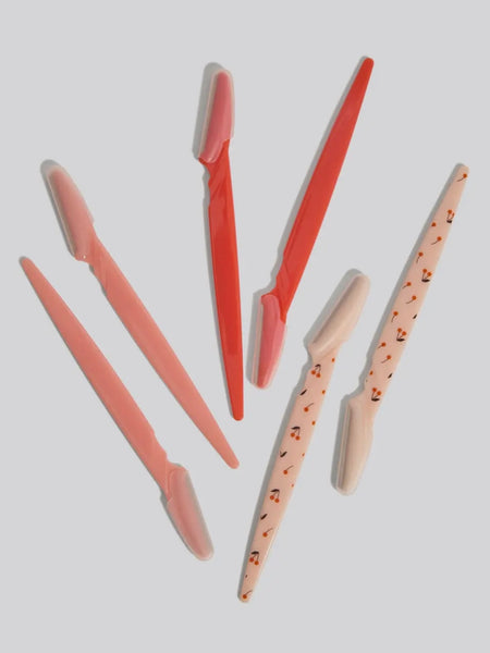 Recycled Plastic Dermaplaners 6pc in Cherry Blossom