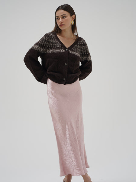 Stewart Fair Isle Cardigan in Brown