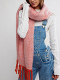 Winter Chill Blanket Scarf in Pink