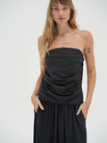 Cana Strapless Top in Pirate Black
