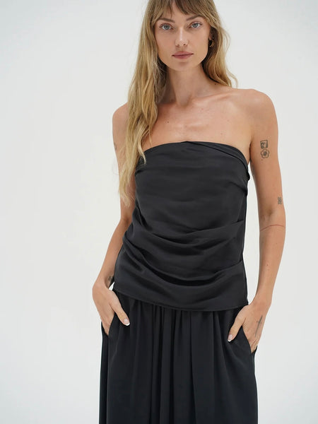 Cana Strapless Top in Pirate Black