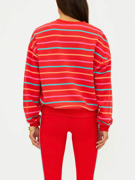 Devyn Oversized Sweatshirt in Strawberry Smoothie Stripe