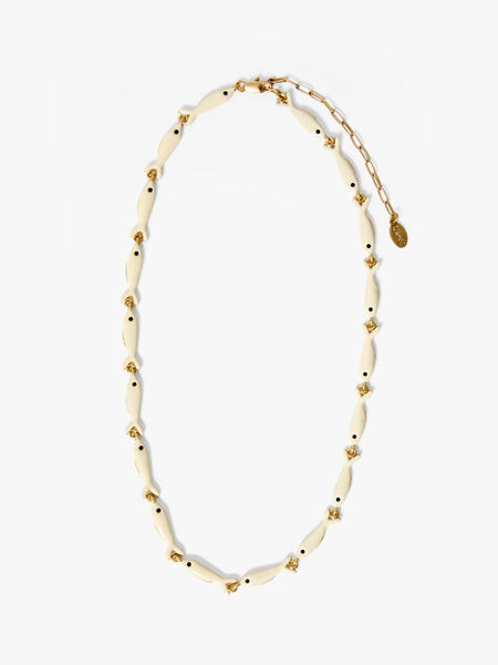 Enamel Sardine Necklace in Cream