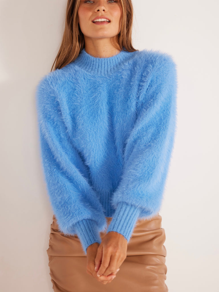 Aria Fluffy Knit in Baby Blue