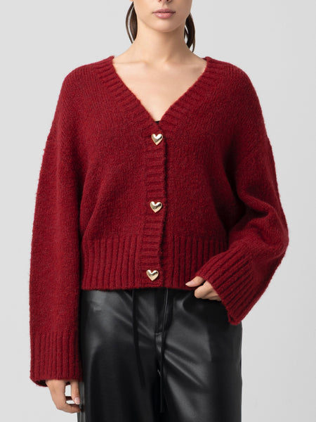 Crimson Crest Sweater in Red