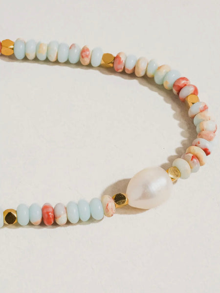Swank Boho Beaded Pearl Necklace