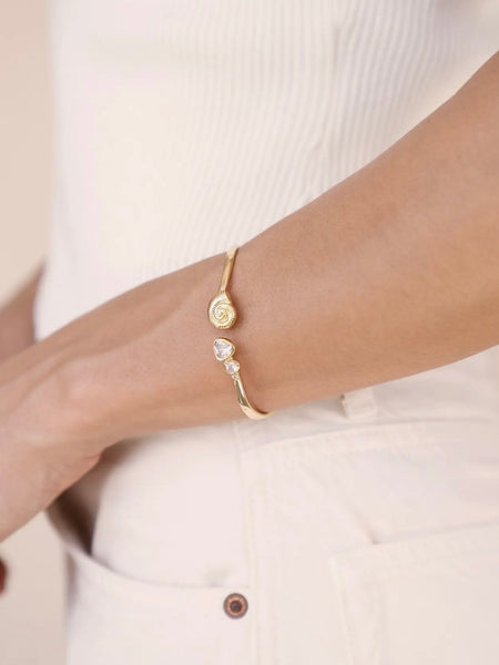 Golden Nautilus Shell Cuff Bracelet