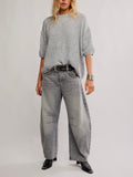 Margot Sweater Tee in Heather Grey