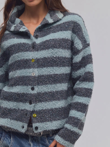 WTF Button Collection Cardigan in Storm Cloud