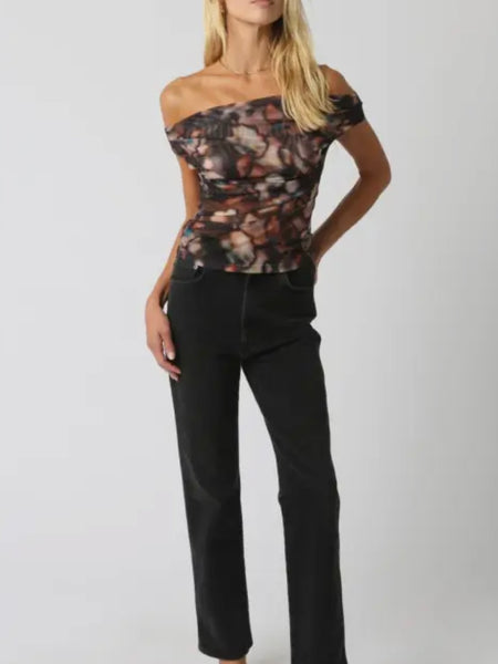 Off Kilter Mesh Top in Black