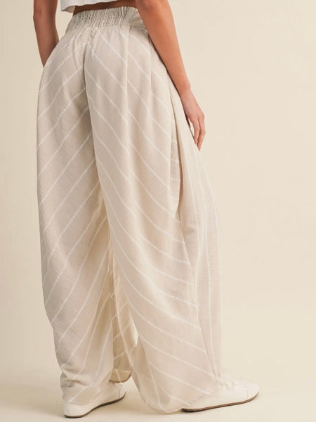 Seal The Deal Stripe Pants in Taupe