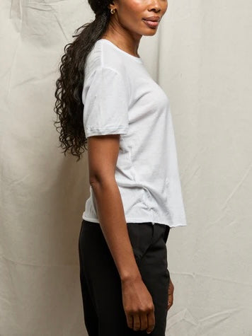 Sofia Short Sleeve Crew Neck Tee in White