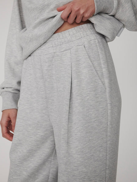 The Extra Wide Leg Pant 29.5 in Light Grey Marl
