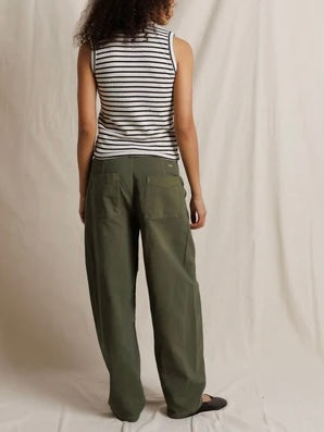 Tracy U Neck Tank in Natural & Black Stripe