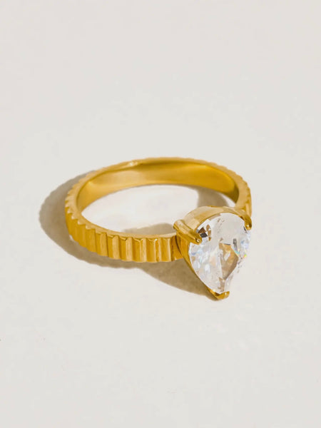 Emberlace Pear Stone Ring