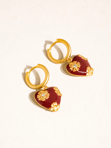 Bea Floral Heart Earrings