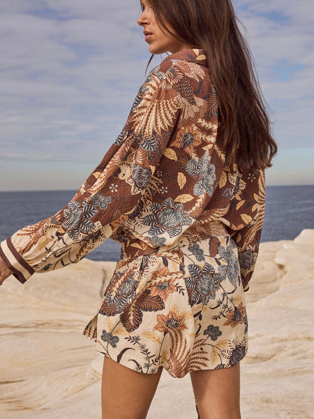 Volcano Goddess Shirt Dress in Coconut