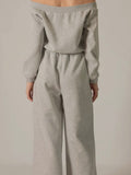 Hudson Off Shoulder Jumpsuit in Heather Grey