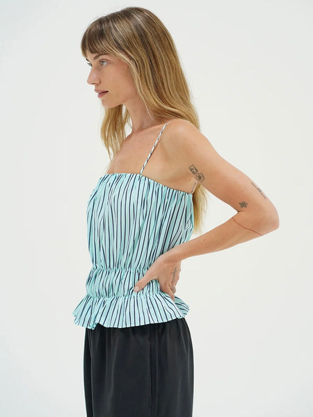 Pali Top in Teal Stripe