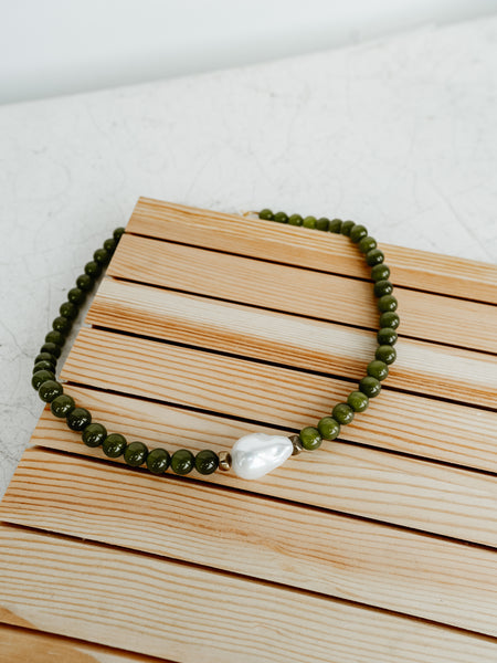 Kamryn Green Gem Baroque Pearl Necklace