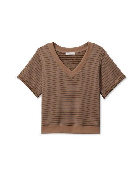 Briggs Short Sleeve Sweatshirt in Mocha & Charcoal