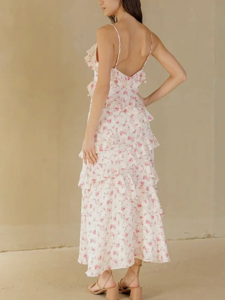 Don't Make Me Blush Maxi in Pink Floral