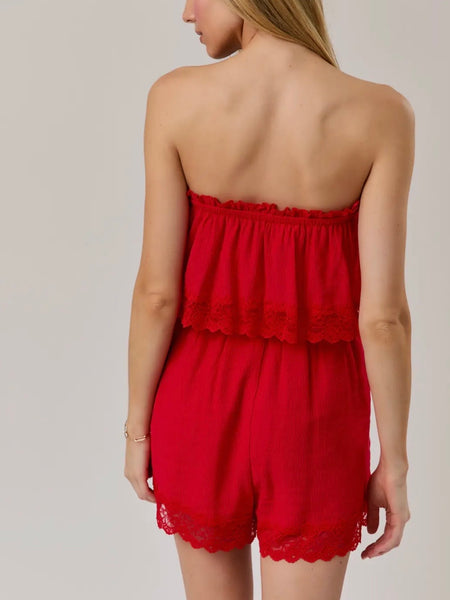 All Weekend Long Romper in Red