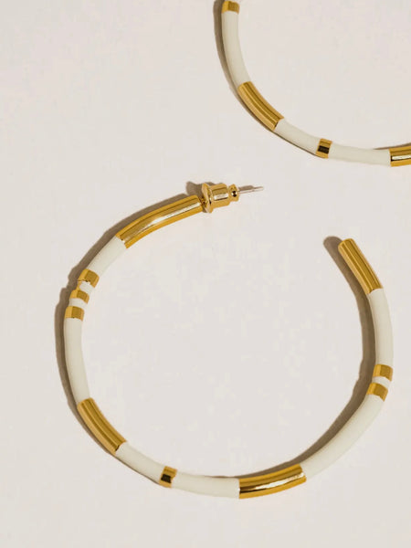 Dallin Large Enamel C Hoop in White