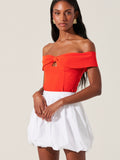 Telayna Top in Orange Red