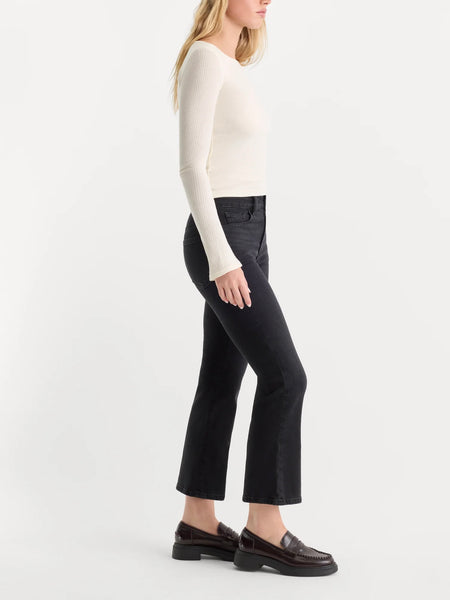 Soft Tech Good Legs Crop Mini Boot Jeans in Black442