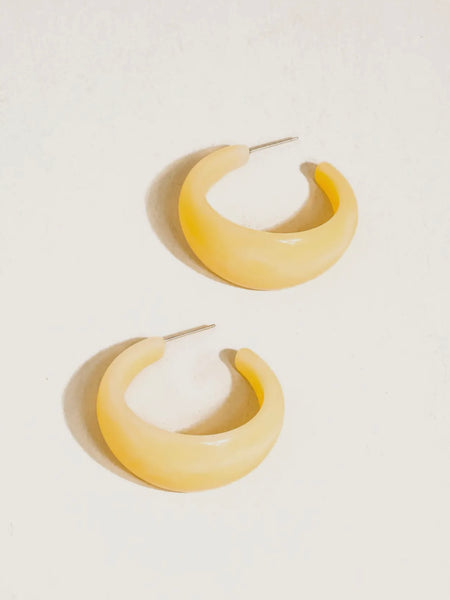 Ines Resin Hoops in Yellow