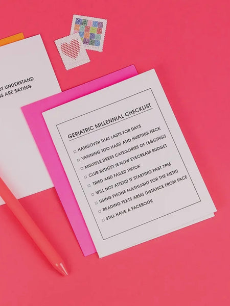 Geriatric Millennial Checklist Card
