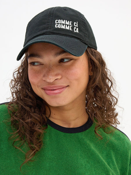 Baseball Hat in Black Comme Ci Comme Ca