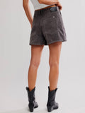 Tippi Vegan Suede Short in Dark Grey
