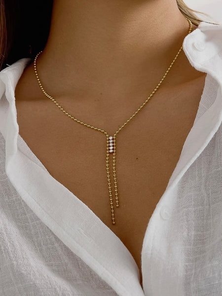 Zephine CZ Lariat Necklace