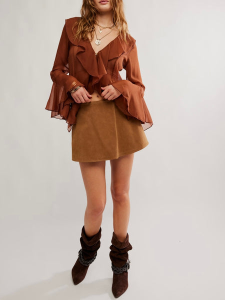 Bali Tulula Chiffon Blouse in Umber Earth Combo