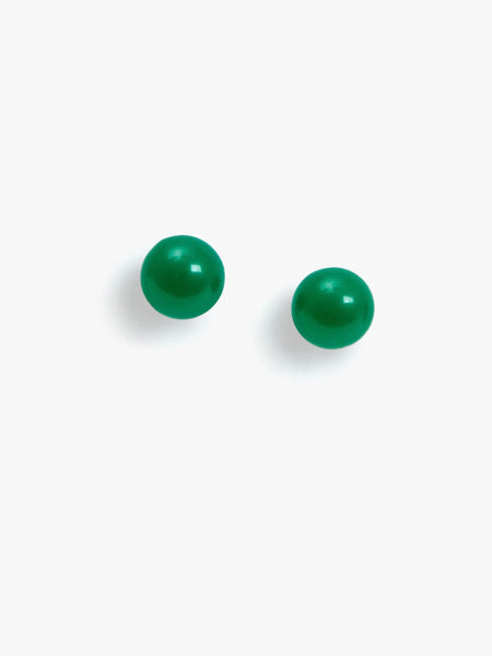 Le Bead Stud Earrings in Emerald