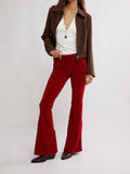 Penny Pull On Velvet Pant in Salsa
