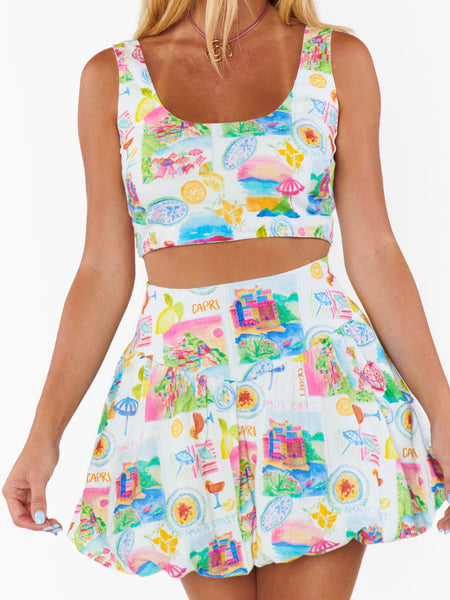 Celeste Skort in Amalfi Coast Linen