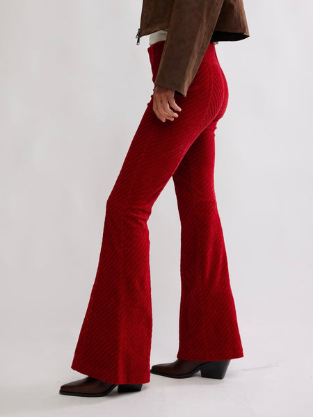 Penny Pull On Velvet Pant in Salsa