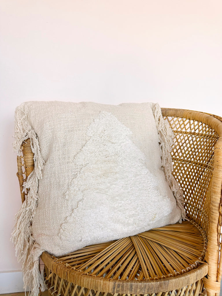 Tree Tassel Pillow in Cream