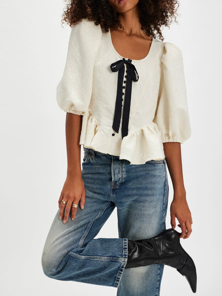 Pamela Bow Top in White Asylum