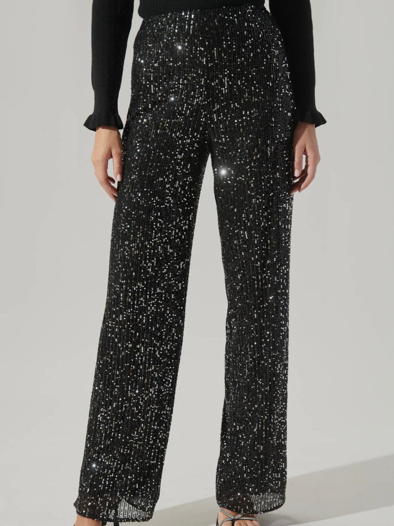 Boogie Nights Sequin Pant in Black