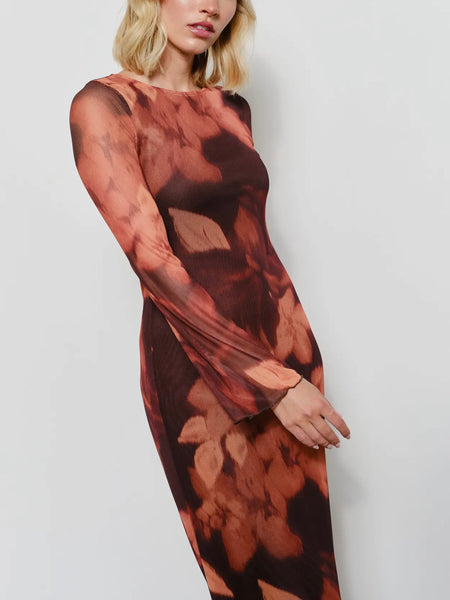 Wine Down Floral Maxi Dress in Burgundy