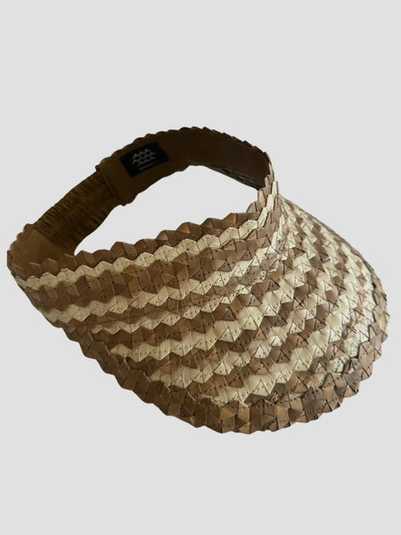 Stripe Playa Visor in Cocoa & Natural