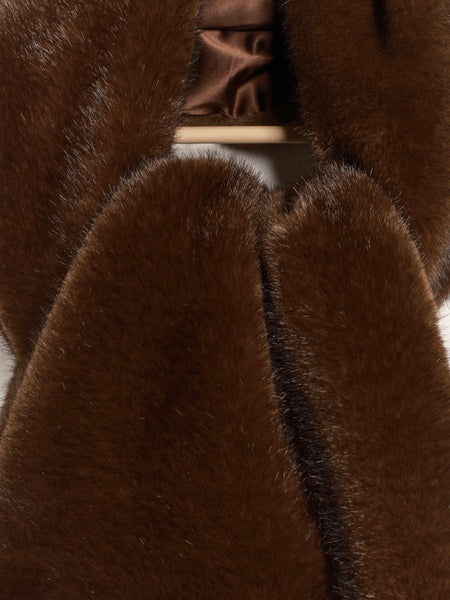 Snow Angel Faux Fur Scarf in Espresso