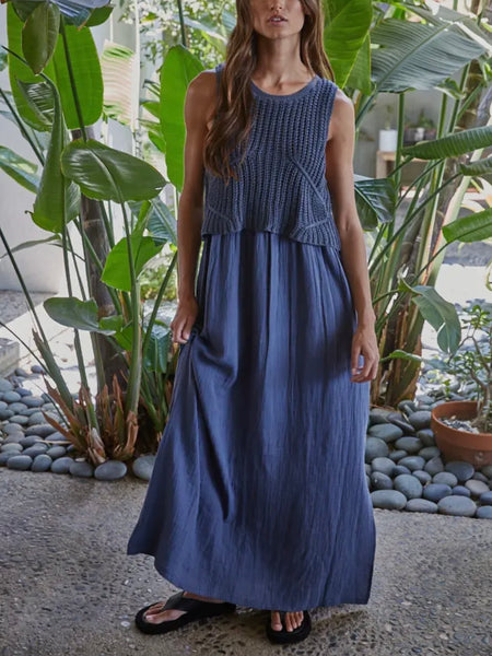 Sweater But Make It Spring Dress in Navy