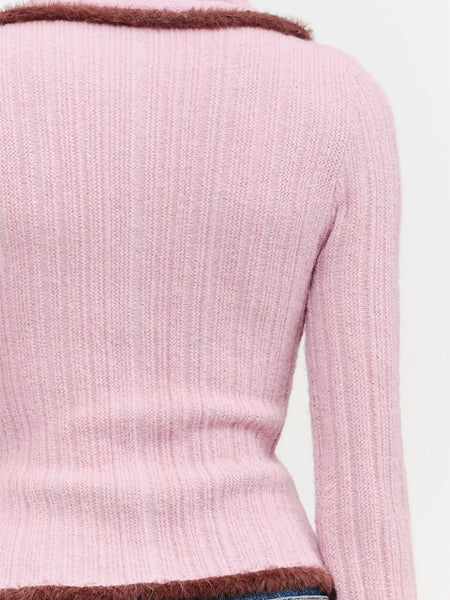 A Touch Of Trim Sweater in Mauve